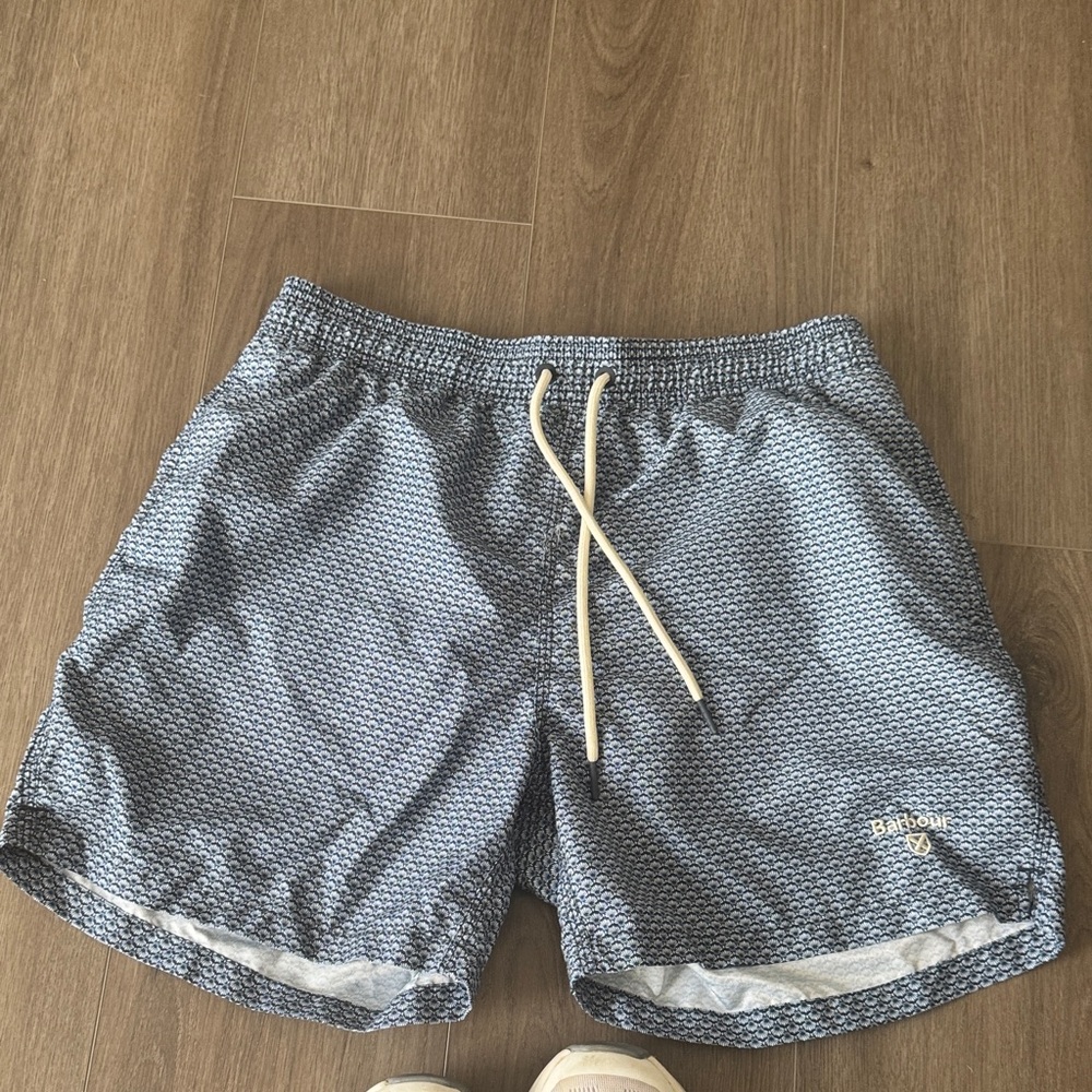 Barbour Blue Patterned Swim Trunks